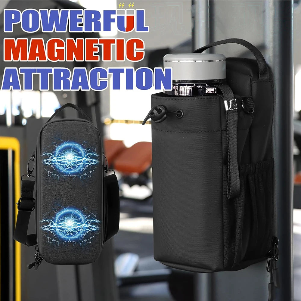 Geestock Magnetic Gym Bag Waterproof Magnetic Carrier Bag Portable Gym Water Bottle Pouch Outdoor Sports Accessories Organizer