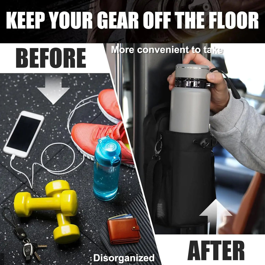 Geestock Magnetic Gym Bag Waterproof Magnetic Carrier Bag Portable Gym Water Bottle Pouch Outdoor Sports Accessories Organizer